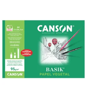 Papel Vegetal Canson A4 12 Hojas 95g